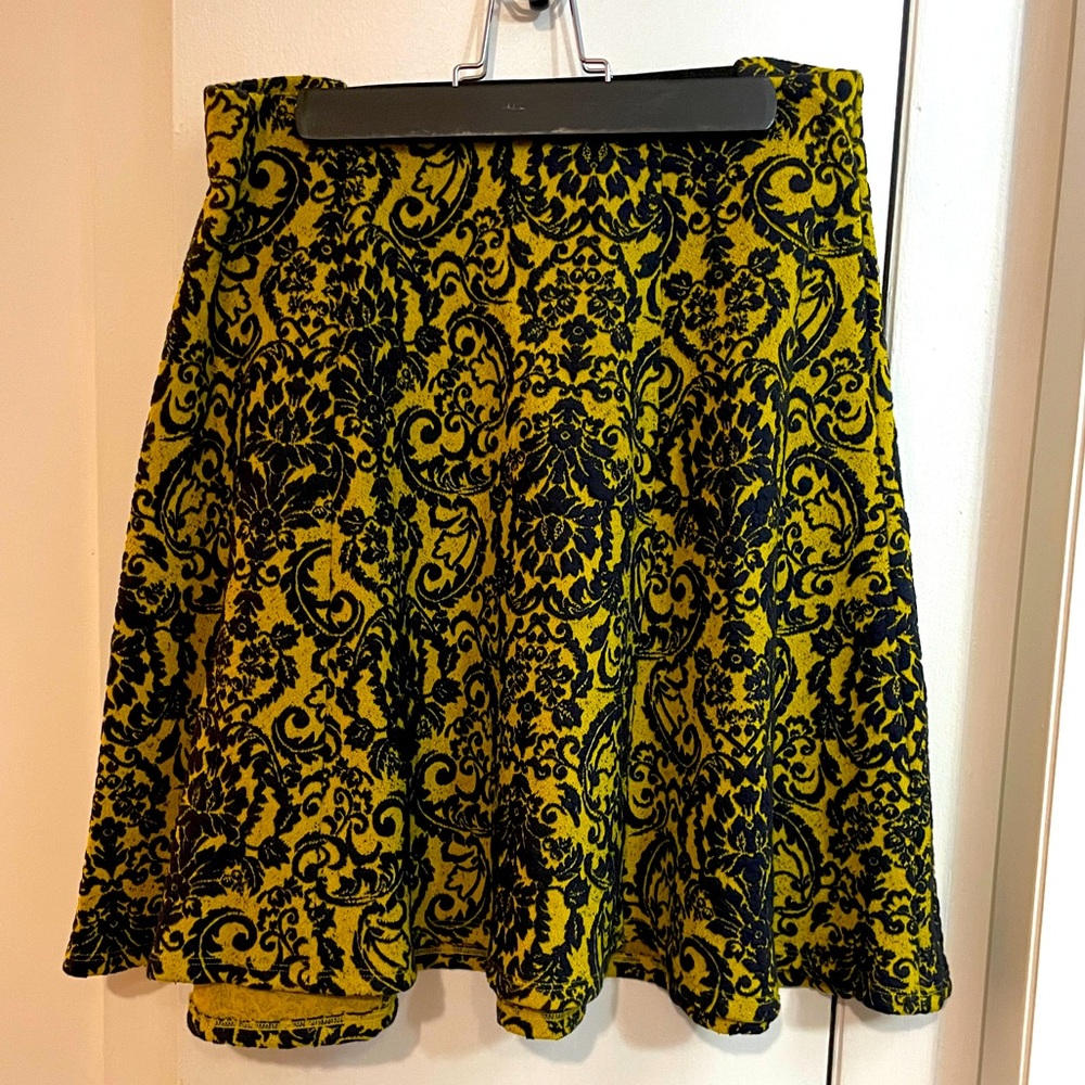 Navy and yellow skirt (M) from Maeve (Anthropologie)
